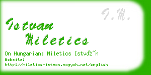 istvan miletics business card